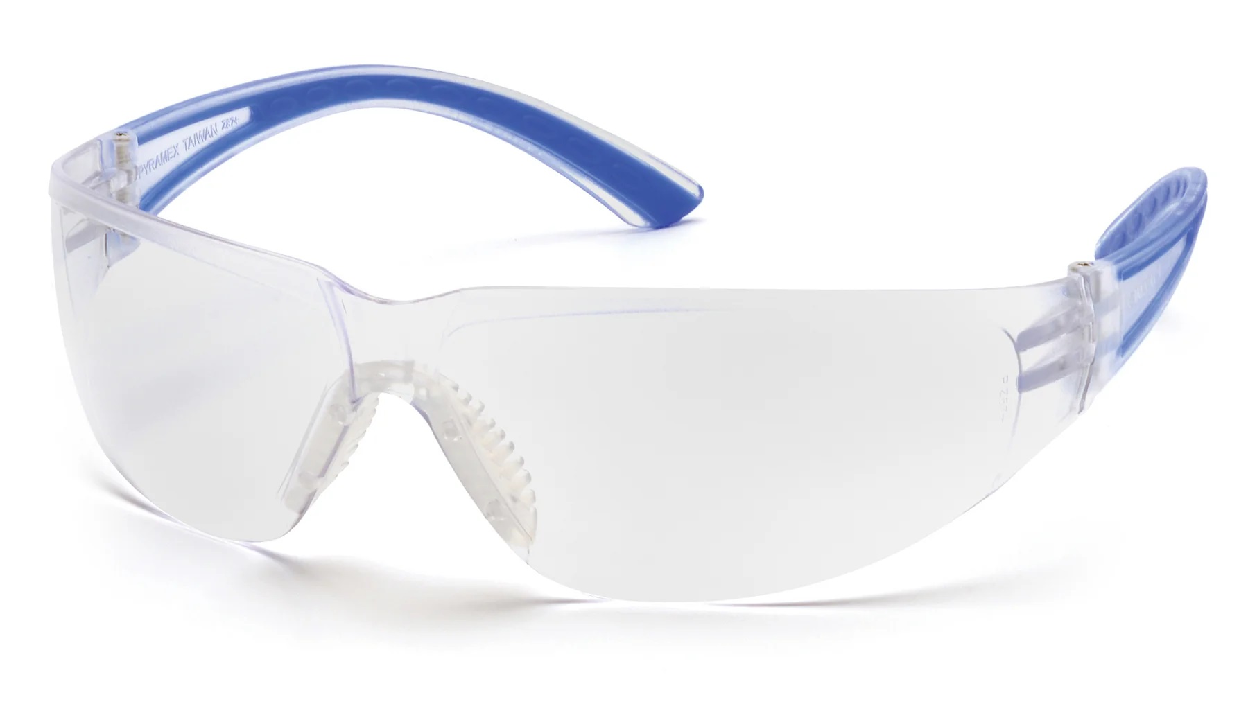 PYRAMEX CORTEZ BLUE TEMPLES CLEAR LENS - Safety Glasses